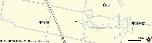 秋田県大仙市下深井中谷地周辺の地図