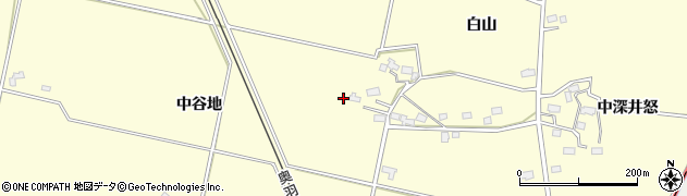 秋田県大仙市下深井（中谷地）周辺の地図