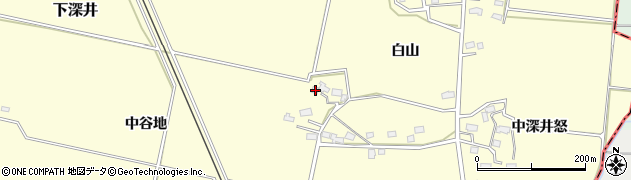 秋田県大仙市下深井中谷地169周辺の地図