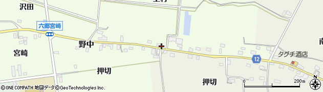 秋田県美郷町（仙北郡）野中（上村）周辺の地図