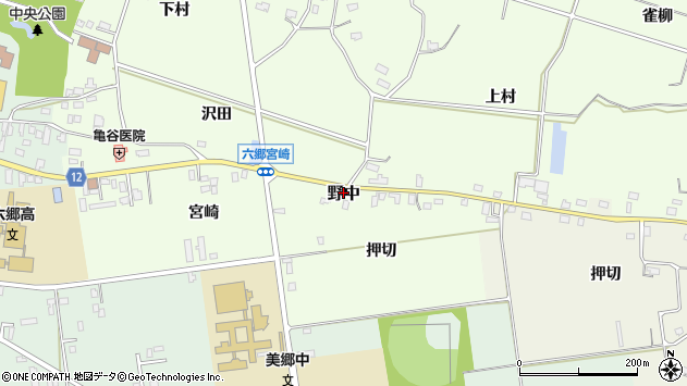〒019-1402 秋田県仙北郡美郷町野中の地図