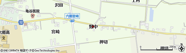 秋田県美郷町（仙北郡）野中周辺の地図