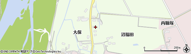 秋田県大仙市六郷西根（沼福田）周辺の地図