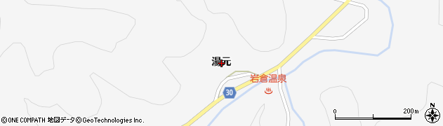 秋田県大仙市南外湯元周辺の地図