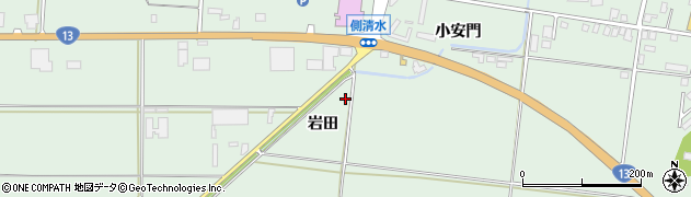 秋田県仙北郡美郷町六郷岩田周辺の地図
