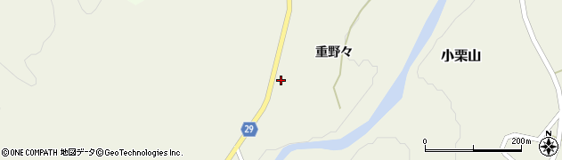 秋田県由利本荘市小栗山（重野々）周辺の地図