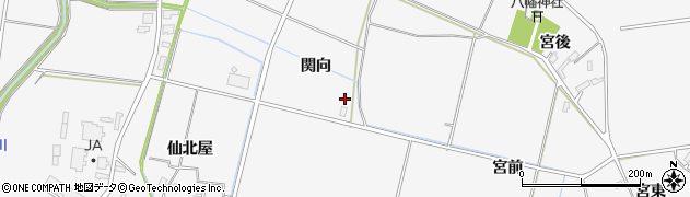 秋田県大仙市内小友関向周辺の地図
