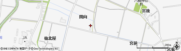 秋田県大仙市内小友（関向）周辺の地図