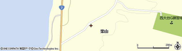 秋田県由利本荘市浜三川（栗山）周辺の地図