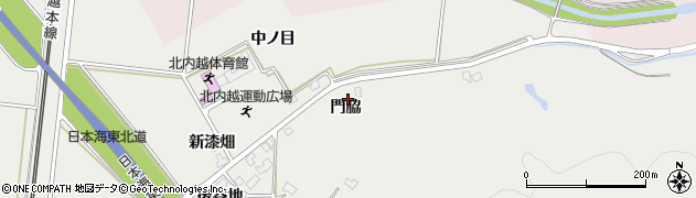 秋田県由利本荘市内越（門脇）周辺の地図