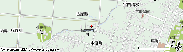 秋田県美郷町（仙北郡）六郷（古屋敷）周辺の地図