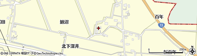 秋田県大仙市下深井（鰌沼）周辺の地図