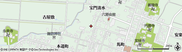 秋田県仙北郡美郷町六郷宝門清水13周辺の地図