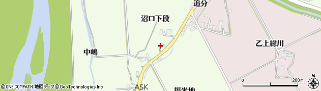 秋田県大仙市六郷西根（沼口下段）周辺の地図