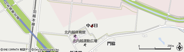 秋田県由利本荘市内越（中ノ目）周辺の地図