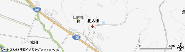 秋田県大仙市内小友北太田周辺の地図