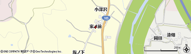 秋田県由利本荘市内黒瀬（家ノ前）周辺の地図