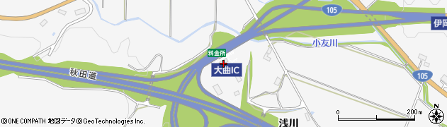 秋田県大仙市内小友（大関）周辺の地図