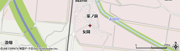 秋田県由利本荘市中館（女岡）周辺の地図
