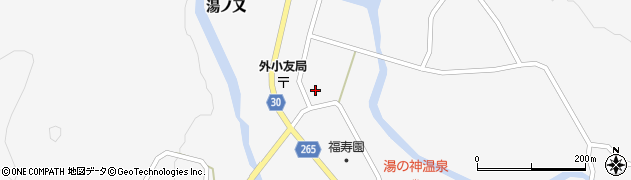 秋田県大仙市南外（湯ノ又）周辺の地図
