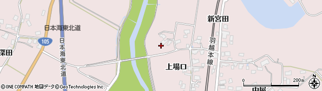 秋田県由利本荘市中館（上場口）周辺の地図
