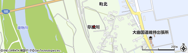 秋田県大仙市川目（草紙川）周辺の地図