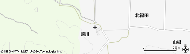 秋田県由利本荘市北福田（飛川）周辺の地図