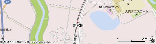 秋田県由利本荘市中館（新宮田）周辺の地図