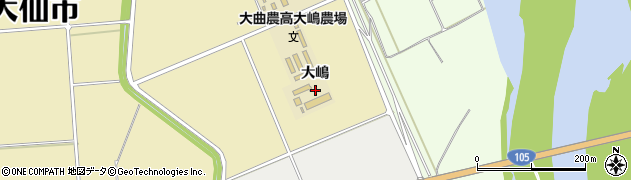 秋田県大仙市大曲西根大嶋周辺の地図