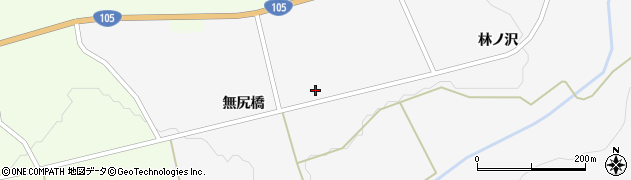 秋田県大仙市南外無尻橋周辺の地図