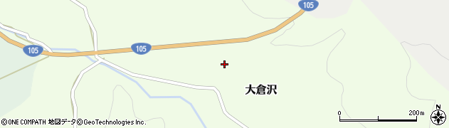 秋田県由利本荘市大倉沢大沢周辺の地図