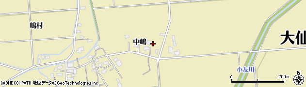 秋田県大仙市大曲西根（中嶋）周辺の地図