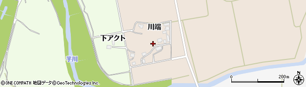 秋田県由利本荘市大内三川川端周辺の地図
