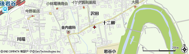 秋田県由利本荘市岩谷町十二柳112周辺の地図