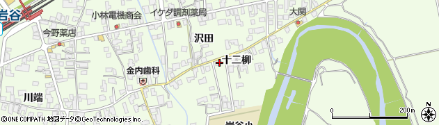 秋田県由利本荘市岩谷町十二柳115周辺の地図