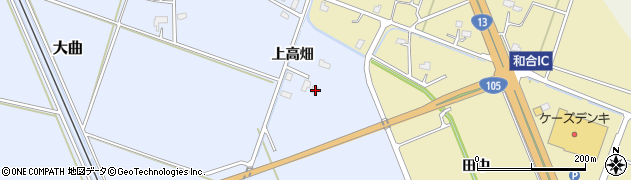秋田県大仙市大曲上高畑20周辺の地図