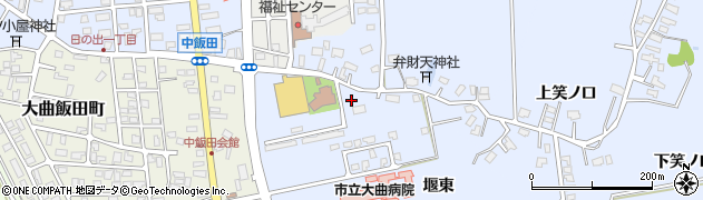 秋田県大仙市飯田堰東周辺の地図