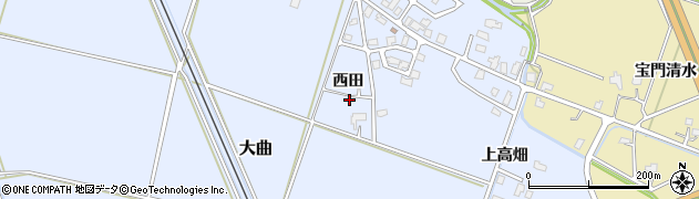 秋田県大仙市大曲（西田）周辺の地図