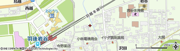 秋田県由利本荘市岩谷町日渡208周辺の地図