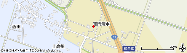 秋田県大仙市和合宝門清水周辺の地図