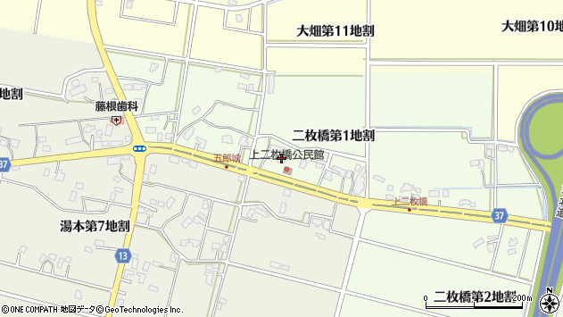 〒025-0312 岩手県花巻市二枚橋の地図