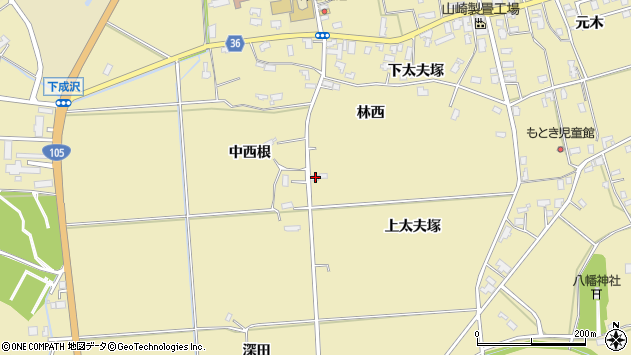 〒014-0072 秋田県大仙市大曲西根の地図