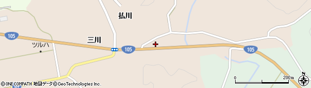 秋田県由利本荘市大内三川白山田84周辺の地図