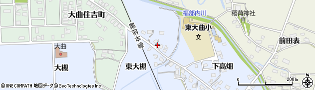 秋田県大仙市大曲（東大槻）周辺の地図