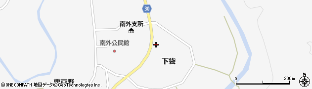 秋田県大仙市南外下袋周辺の地図