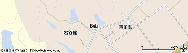 秋田県由利本荘市岩谷麓松山周辺の地図