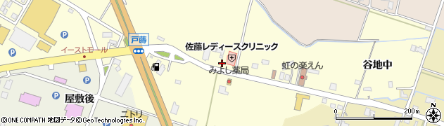 秋田県大仙市戸蒔（谷地添）周辺の地図