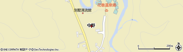岩手県花巻市下シ沢中野周辺の地図