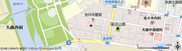 秋田県大仙市大曲金谷町周辺の地図