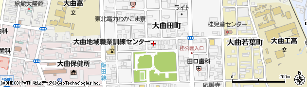 秋田県大仙市大曲田町周辺の地図